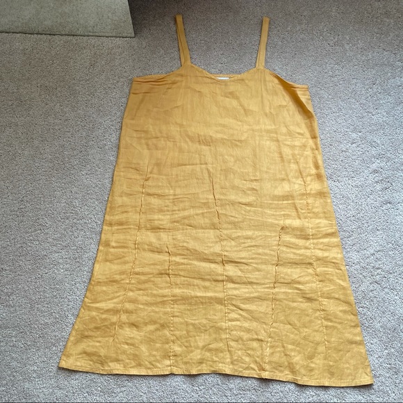 Homefrocks Dresses & Skirts - HOMEFROCKS Yellow Linen Dress